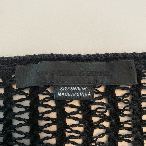 Alexander Wang Open Knit Pullover Sweater Black Size M Oversized Mesh - Picture 9 of 10